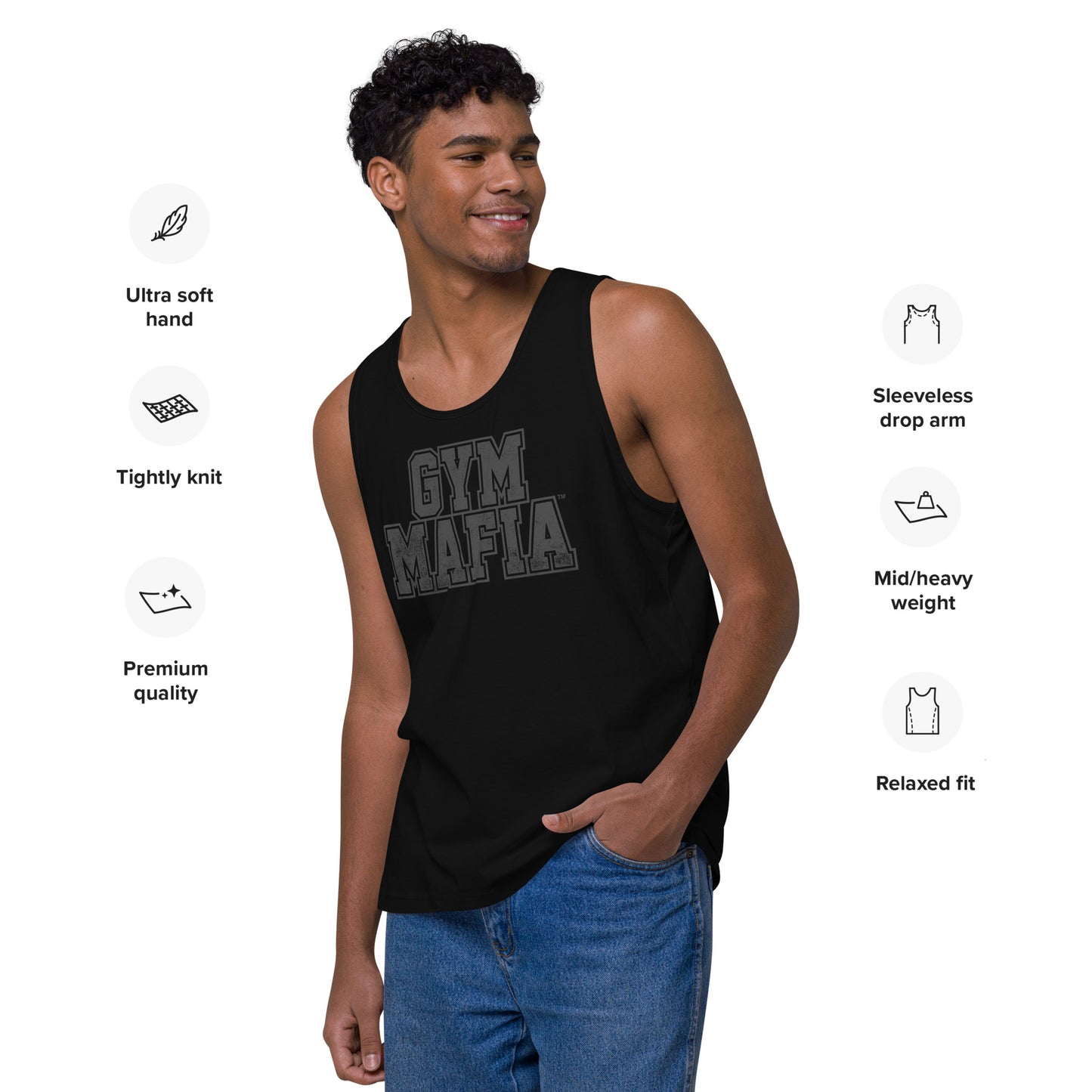 Men’s Blacked Out GYM MAFIA™ Relaxed Tank