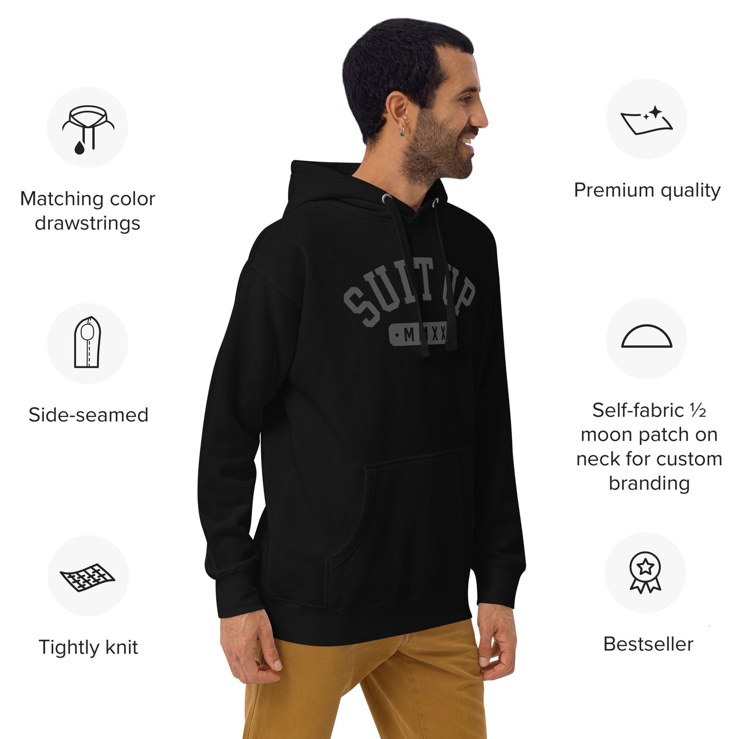 Blacked Out Suit Up Unisex Hoodie