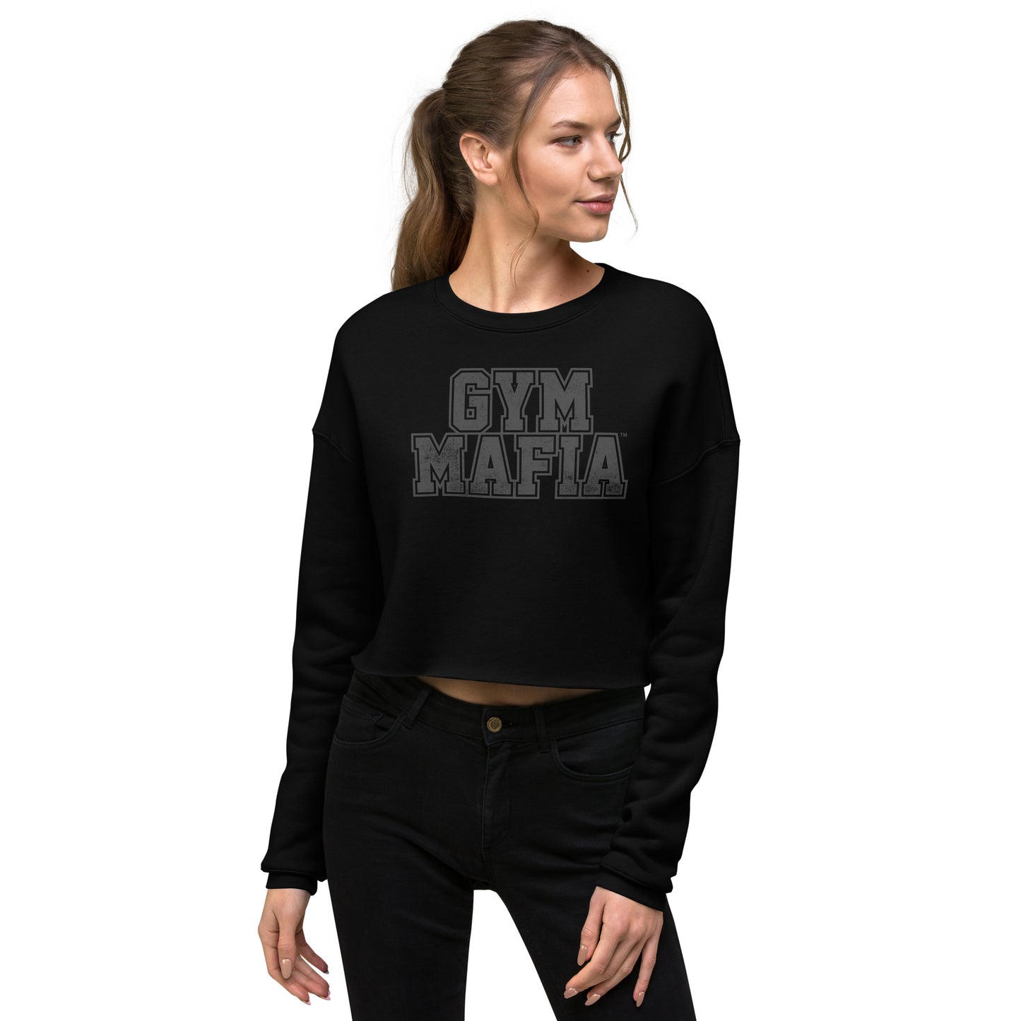 Blacked Out Gym Mafia™ Cropped Sweatshirt