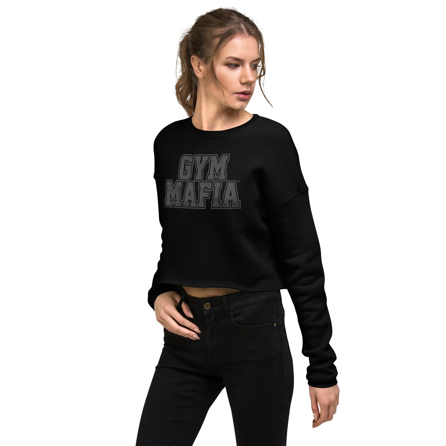 Blacked Out Gym Mafia™ Cropped Sweatshirt