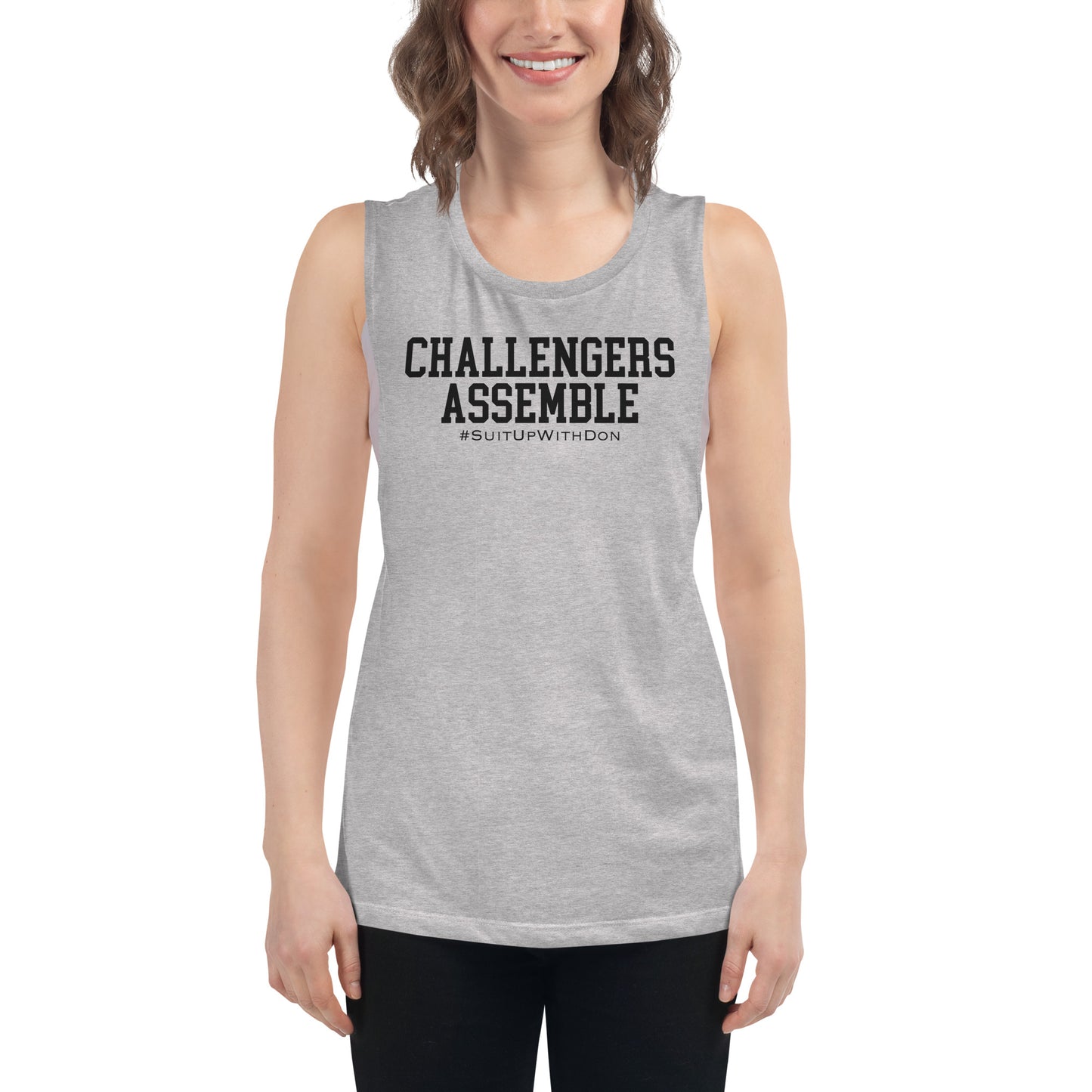 Women’s Challengers Assemble w/ Black Graphic Muscle-Tank