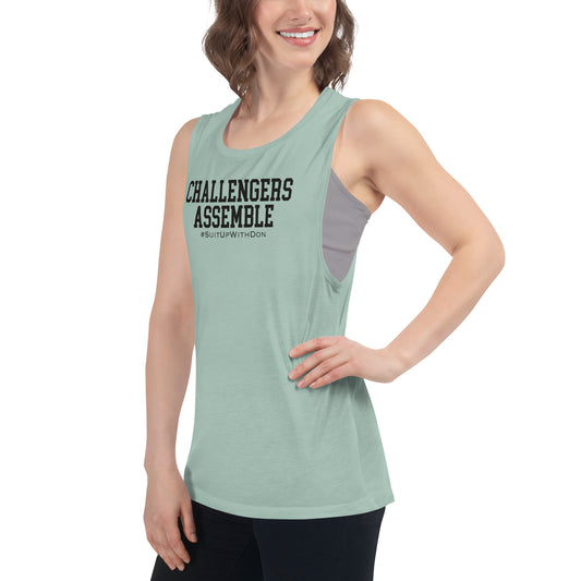 Women’s Challengers Assemble w/ Black Graphic Muscle-Tank