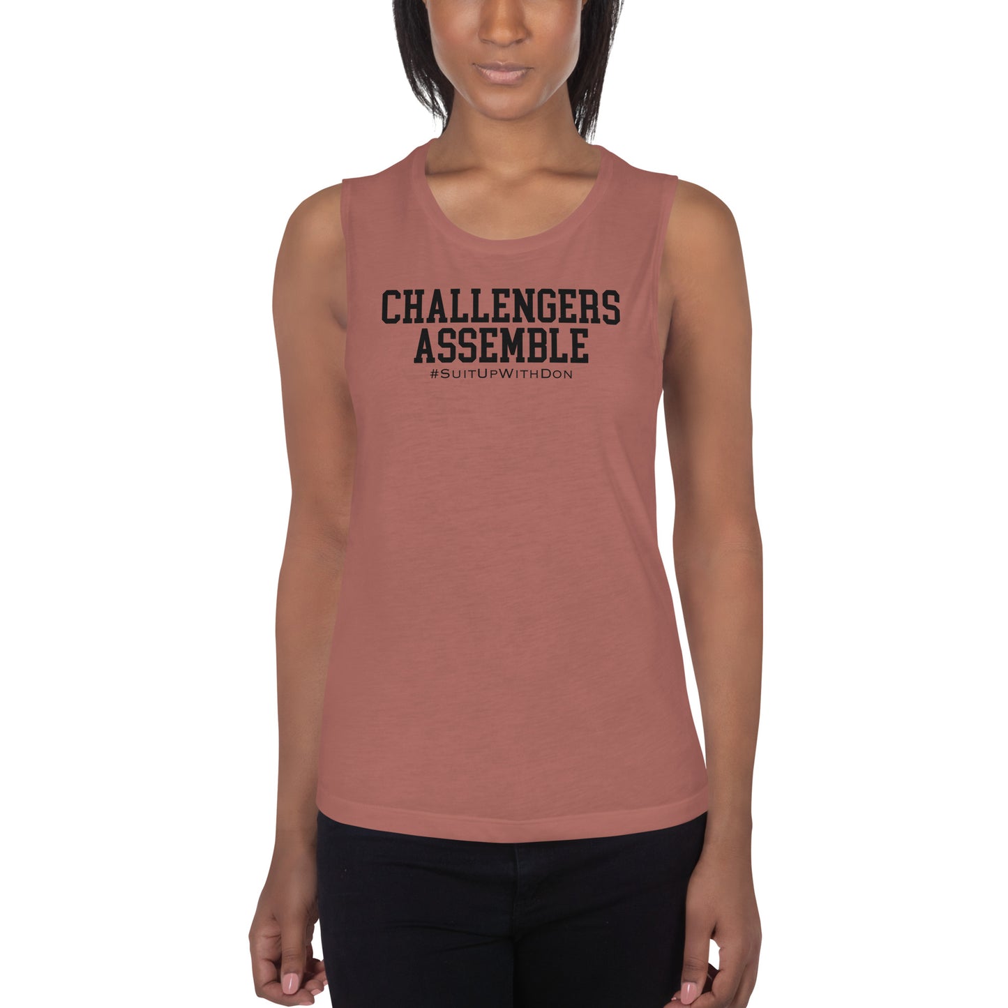 Women’s Challengers Assemble w/ Black Graphic Muscle-Tank